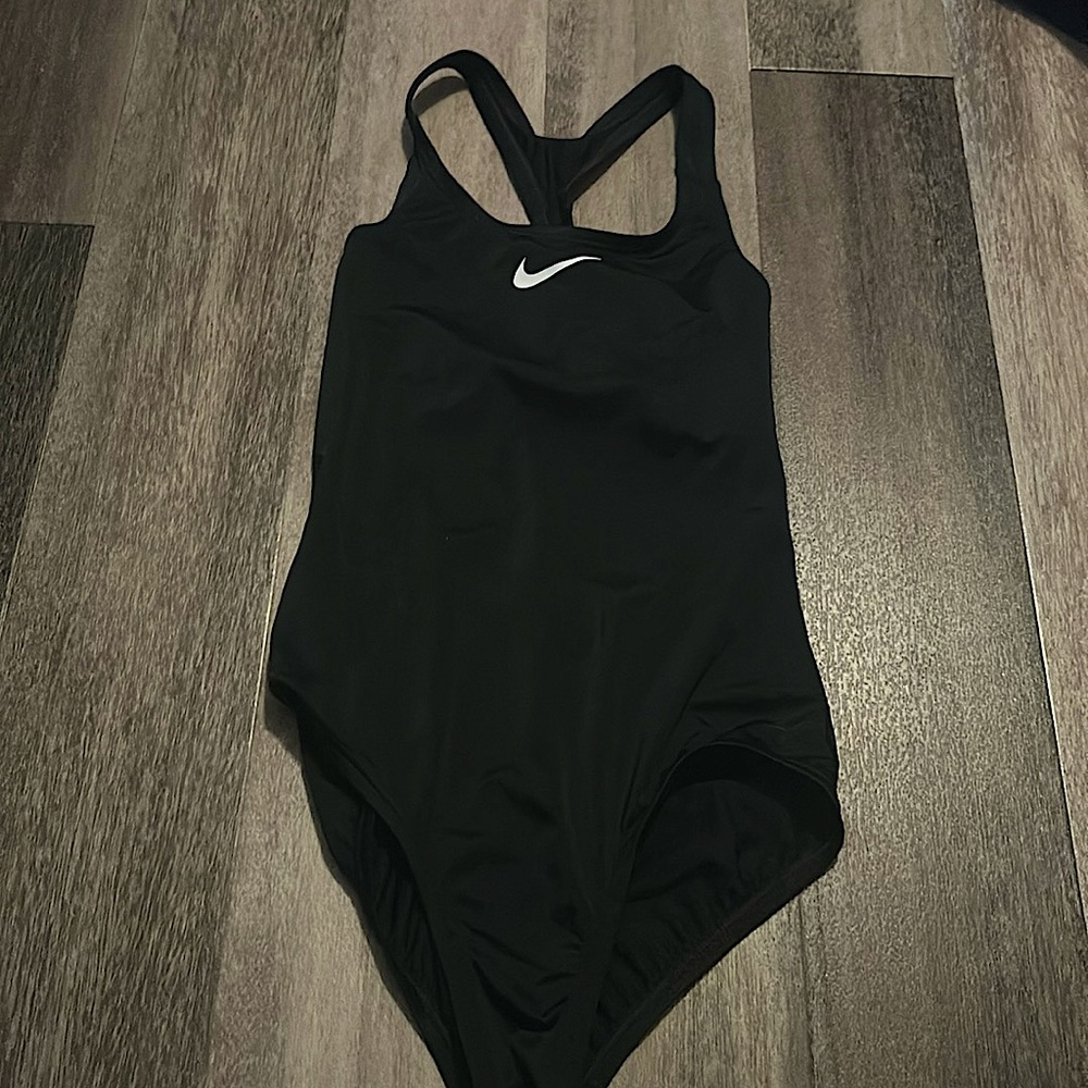 Nike black one piece bathing suit, kids medium, good condition